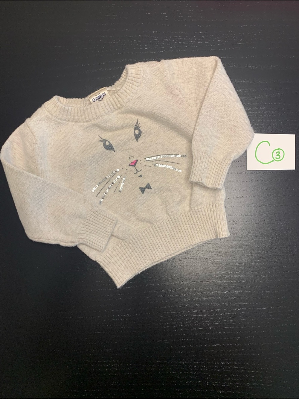 ⭐️2/$5.00⭐️ OshKosh B'gosh 3m Cat Theme Sweater
